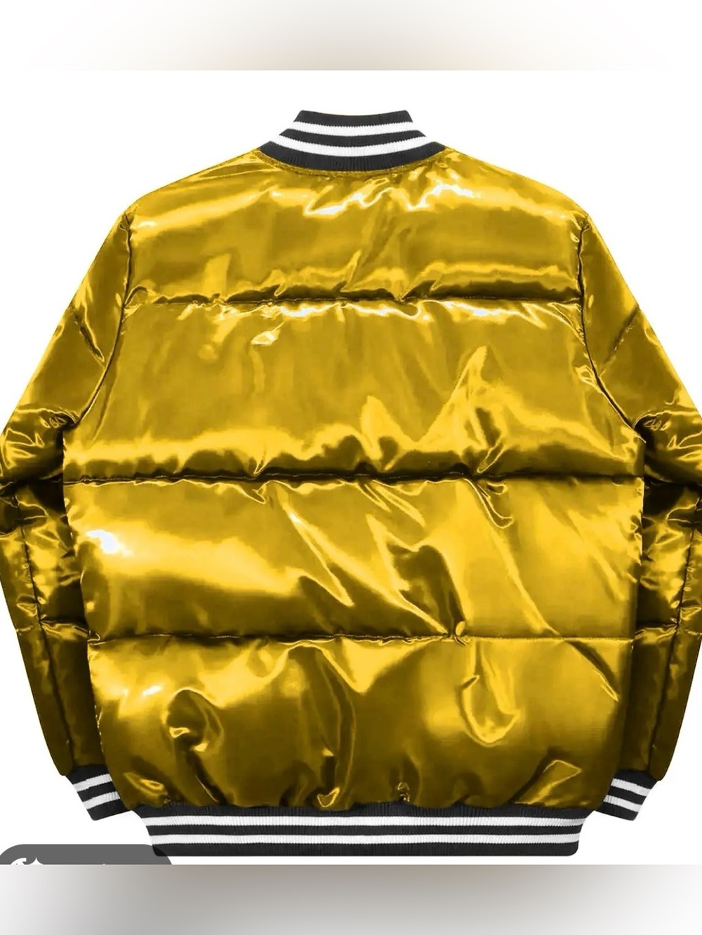 E. Adonis Men's Yellow Puffer Jacket - - Picture 15 of 15